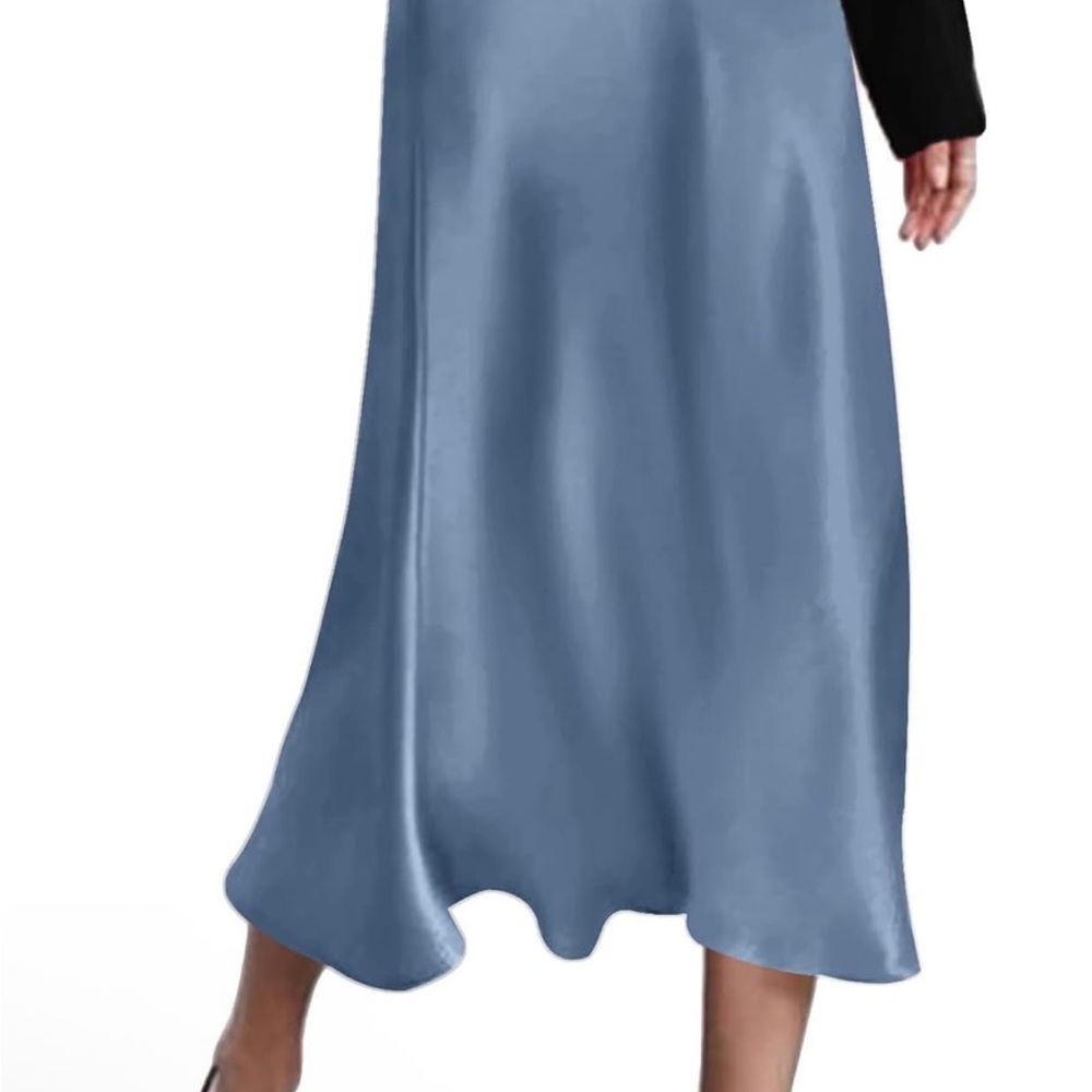 High Waist Skirt Elegant Midi Skirt Satin